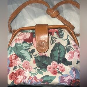 G.H. Bass & Co. Floral Crossbody Bag with Tan Accents